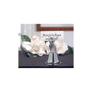  Silver Bride and Groom Wedding Bell/Place Card Holder 