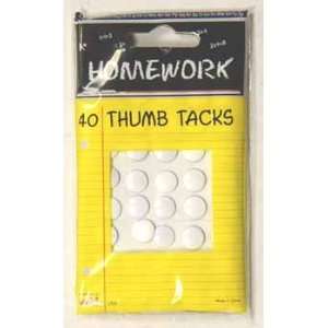  Thumb Tacks   White   40 count Case Pack 96 Everything 