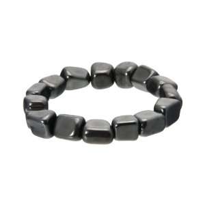  Tumbled Hematite Stones Stretch Bracelet Jewelry