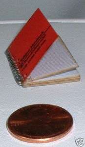   Miniatures Red Spiral Bound Printed Notebook 637394040550  