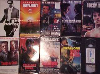 Lot of 10 SYLVESTER STALLONE VHS Tapes  