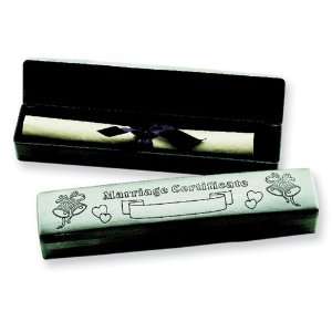 Pewter Finish Marriage Certificate Box Jewelry
