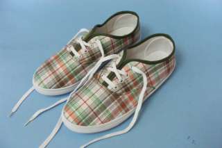 SWEET Womens PLAID Cloth Sneakers Snickers Shoes Sz 38  