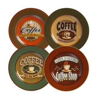  Casa Moda Coffee Signs Set of Four Dessert Plates