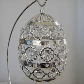 Oval Ornament made w/ Swarovski Octagon Prisms, 7 Tall  