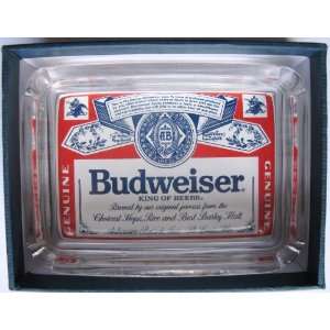  Budweiser Beer Card & Glass Ashtray 