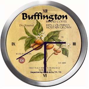  BUFFINGTON 14 Inch Coffee Metal Clock Quartz Movement 