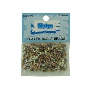    15 Grams Metallic Multi Plated Bugle Beads 