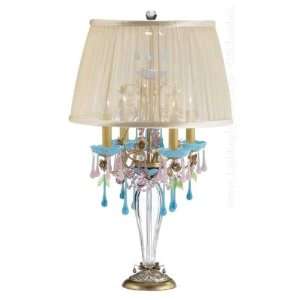   Rose 4 Light Table Lamp in Heirloom Gold with Sweet William crystal