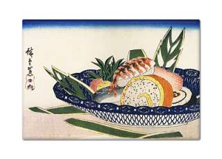Bowl of Sushi Hiroshige Woodblock Print Fridge Magnet  