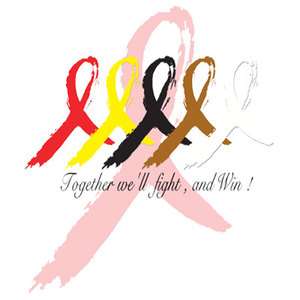 Together Well Fight & Win Ribbons Breast Cancer Awareness T Shirt 