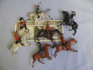 Vintage BRITAINS, LTD. CAVALRY & MOUTIES 7 pc Jointed Right Arms 