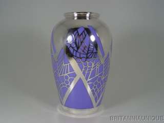 UNIQUE Art Deco Bavaria Porcelain & Silver Inlay Vase  