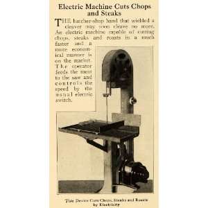  1921 Print Electric Machine Meat Steak Roast Butcher 
