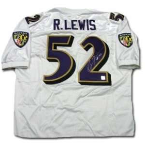  Ray Lewis Signed Authentic Ravens White Jersey