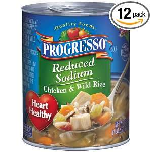 Progresso Reduced Sodium Soup, Chicken and Wild Rice, 18.5 Ounce Cans 