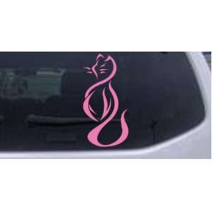 Tribal Cat Animals Car Window Wall Laptop Decal Sticker    Pink 3in X 
