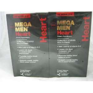  GNC Mega Men Heart Multivitamin Two 90 Capetls Bottles 