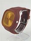 BROWN Face Designer Style Sport Silicon Rubber Band Bracelet Watch 