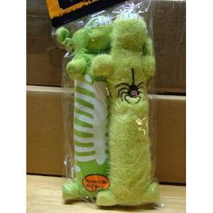    LIME GREEN HALLOWEEN DOG SQUEAK TOY (2 PACK) 