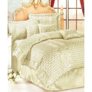  7pc King Size Green Quilt Style Comforter Bed in a Bag Set 