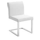 Bruno Dining Chair White Leather Modern Stainless Steel by Nuevo 
