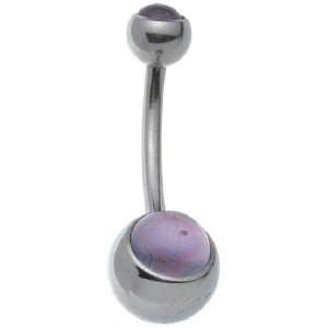  Double Lavender Cabochons Belly Ring Jewelry