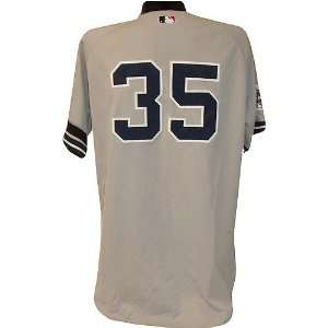  Mike Mussina #35 2008 Yankees Game Issued Road Grey Jersey 