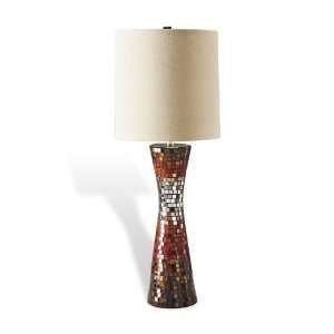    Aster Bronze Red Glass Mosaic Modern Hourglass Lamp