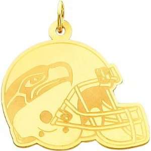   14K Gold NFL Seattle Seahawks Football Helmet Charm