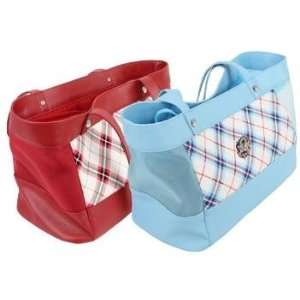  Puppia Dutchess Tote Red Plaid Pet Carrier For Dog or Cat 