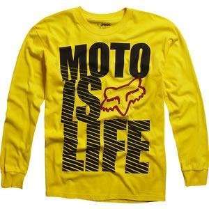  Fox Racing Moto Is Life Long Sleeve T Shirt   Small/Yellow 