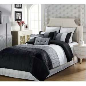   Stripe Comforter (104x92) Bed in a bag Set California cal King Size