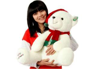 Plush Nice White Polar Bear 25High Christmas Gift O(∩_∩)O  