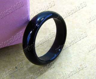 wholesale lots 100pcs natural black agate gemstone finger rings 