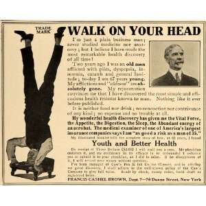  1917 Ad Francis Cashel Brown Head Stand for Health NY 