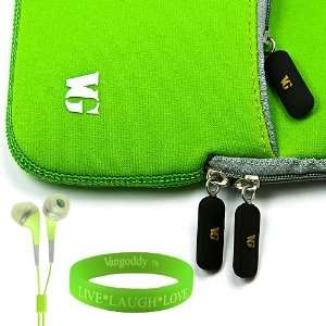  Neoprene Lime Green Carrying Case for HTC Evo 4G + Vangoddy Live 