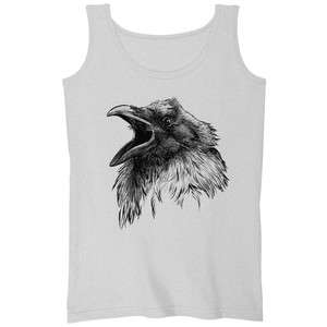   Face Cawing Crow Art Womens Tank Top Straight Cut Loose Fit  