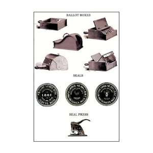  Odd Fellows Ballot Boxes, Seals, Seal Press , 24x32