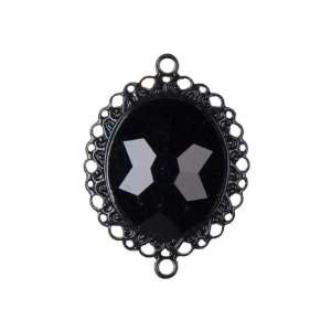  Cousin Jewelry Basics 1 Piece Metal Accent, Black Crystal 