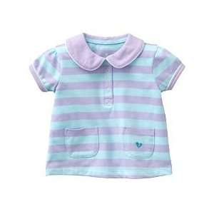    Carters Girls Polo Shirt Size 12 Months Striped Infant Top Baby