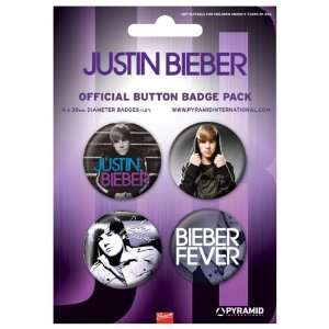   Bieber   4 Piece Button / Pin / Badge Set Arts, Crafts & Sewing