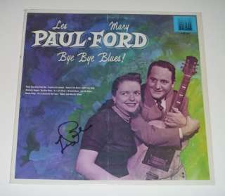 Les Paul Signed LP Bye Bye Blues Mary Ford Rare  