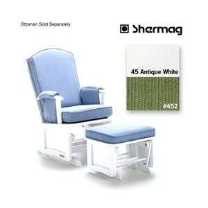  Shermag Glider Finish Antique White,Fabric 452 Baby