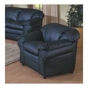  Plush Contemporary Black Leather Sofa Chair