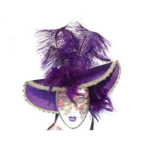  Purple Cappello Design Venetian Hat Masquerade Mask