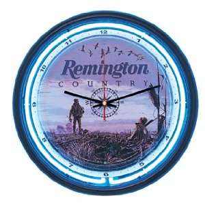  Remington Tin Sign Neon Wall Clock