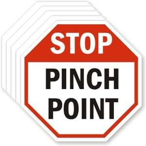  Stop Pinch Point (stop shape) Laminated Vinyl, 4 x 4 