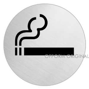  Stainless Steel Door Sign Pictogram Smoking allowed Ø 3 