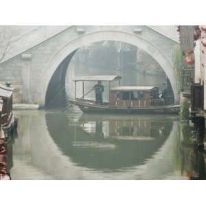  Stone Arched Bridge and River Boat, Shantang Water Town 